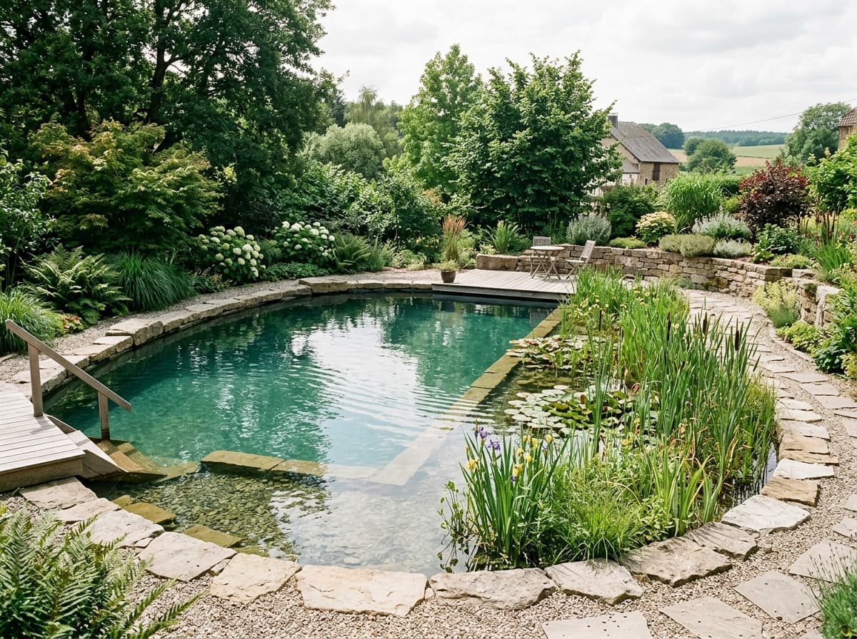Baignade naturelle avec sa zone de lagunage — après
