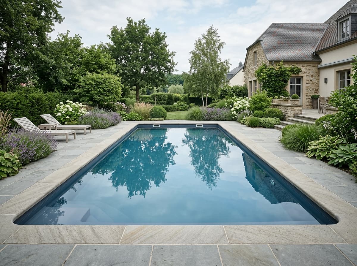 Pose d'une piscine coque monobloc — après
